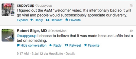 Aggie video spreads Internet cheer